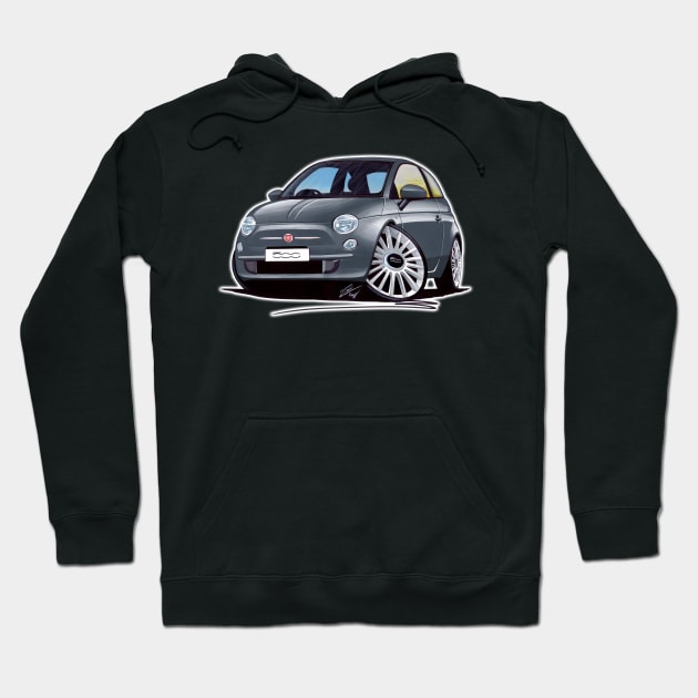 Fiat 500 Grey Hoodie by y30man5